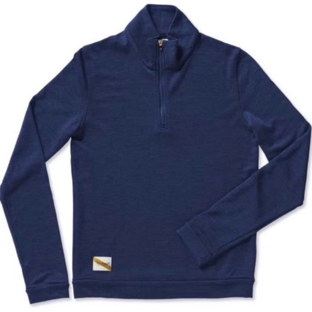 Tracksmith Downeaster Navy Half-Zip Pullover Medium